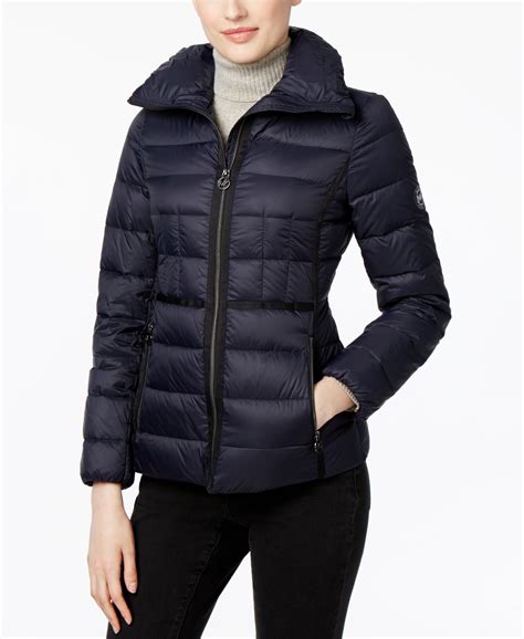 michael kors stand collar puffer jacket|Michael Kors packable puffer.